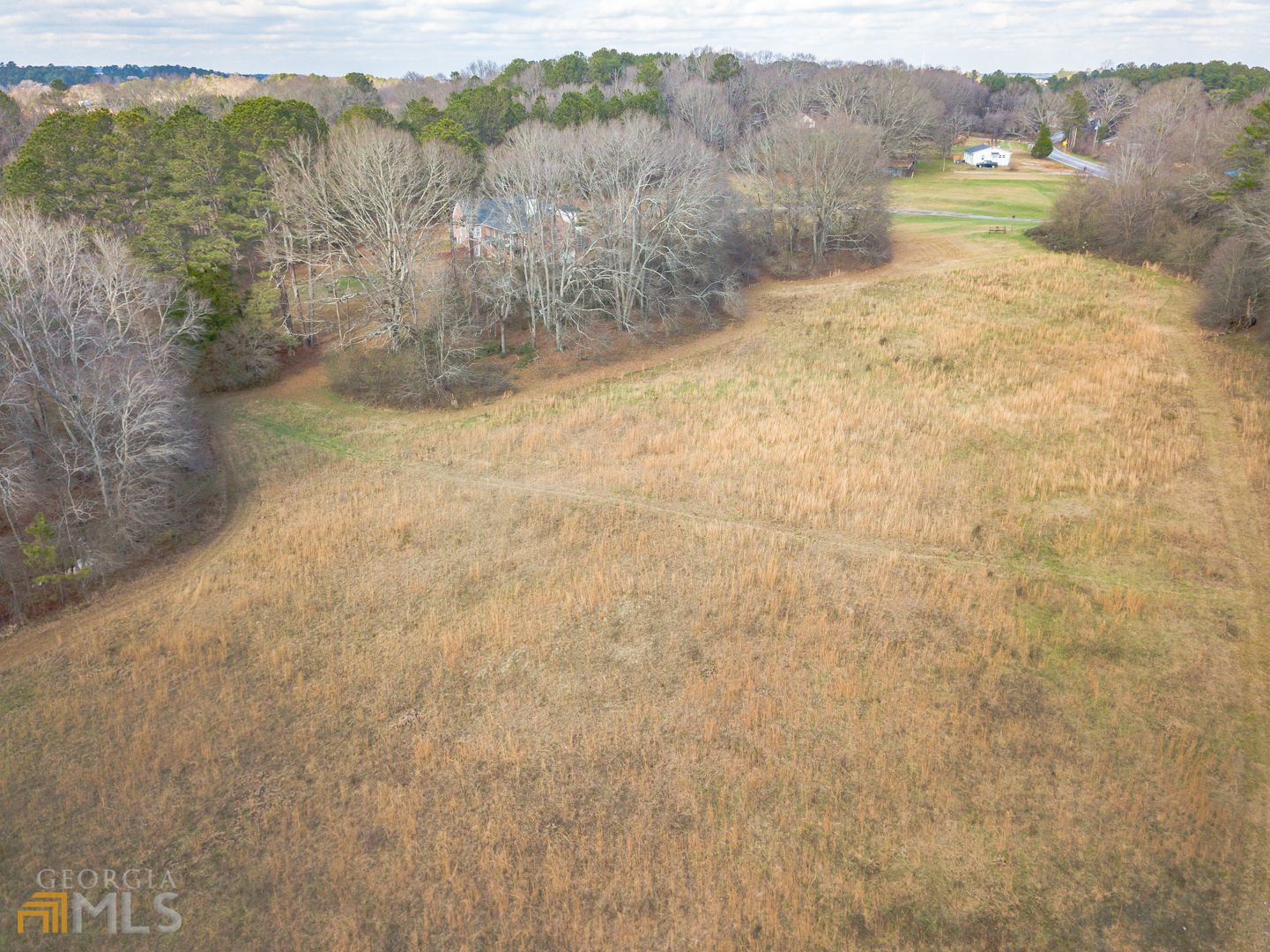 928 Grayson New Hope Road Lawrenceville, GA 30045 - Photo 13 of 36 a view of a dry yard with trees in the background