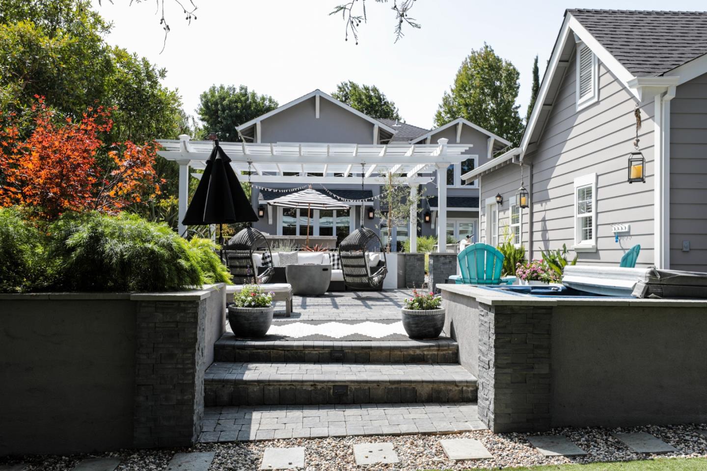 818 Crossway Road Burlingame, CA 94010 - Photo 38 of 50 a view of a patio with couches table and chairs and potted plants
