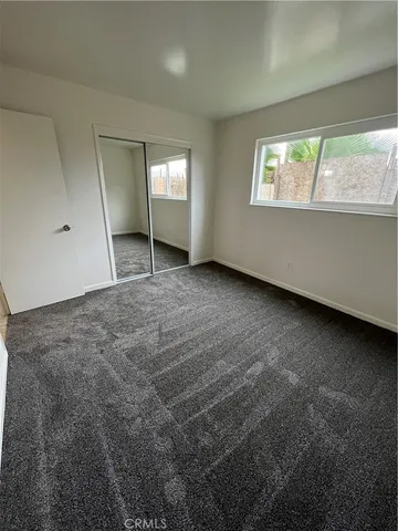 an empty room with a workbench