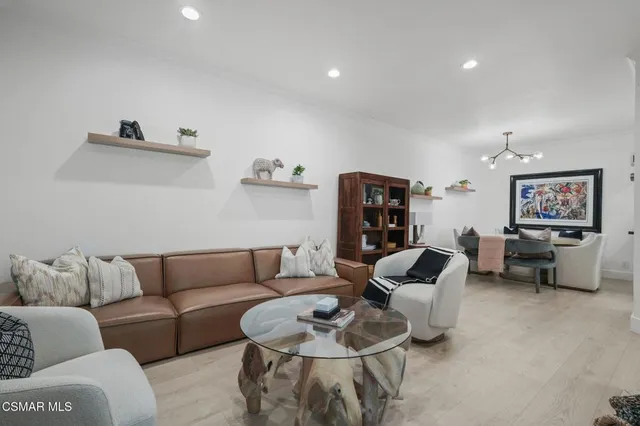 a living room with furniture and a couch