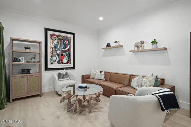 a living room with furniture