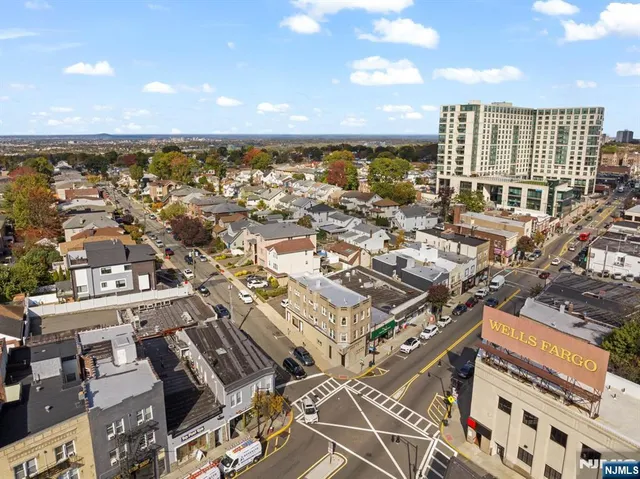 an aerial view of a building