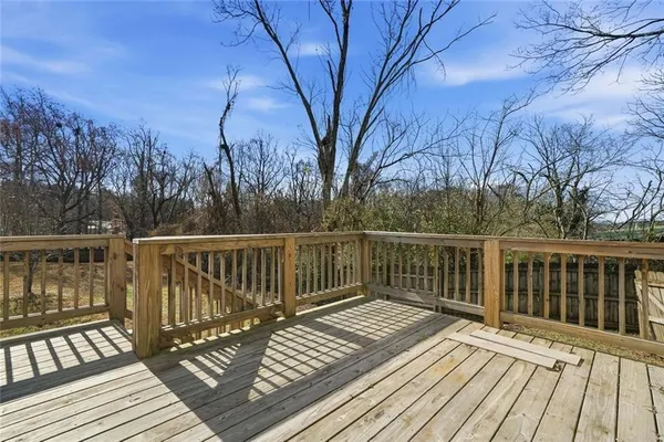 a view of wooden deck