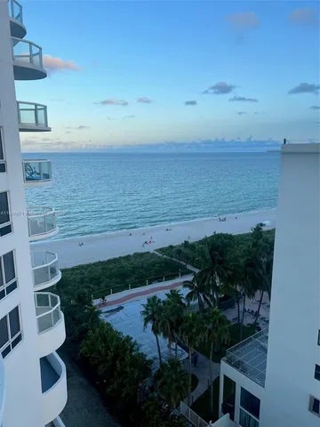 a view of an ocean and beach
