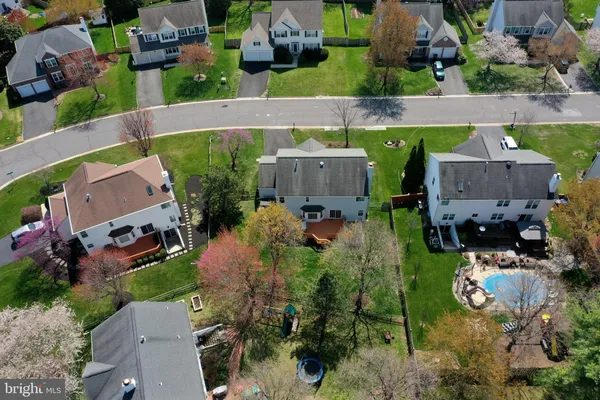 an aerial view of multiple house