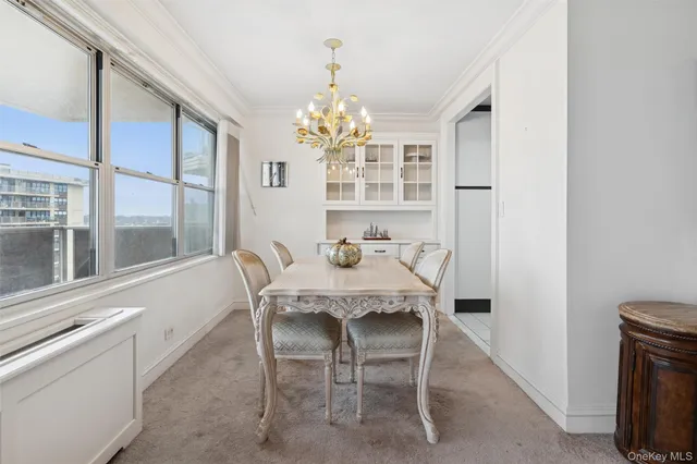 a view of an ocean and mountain view