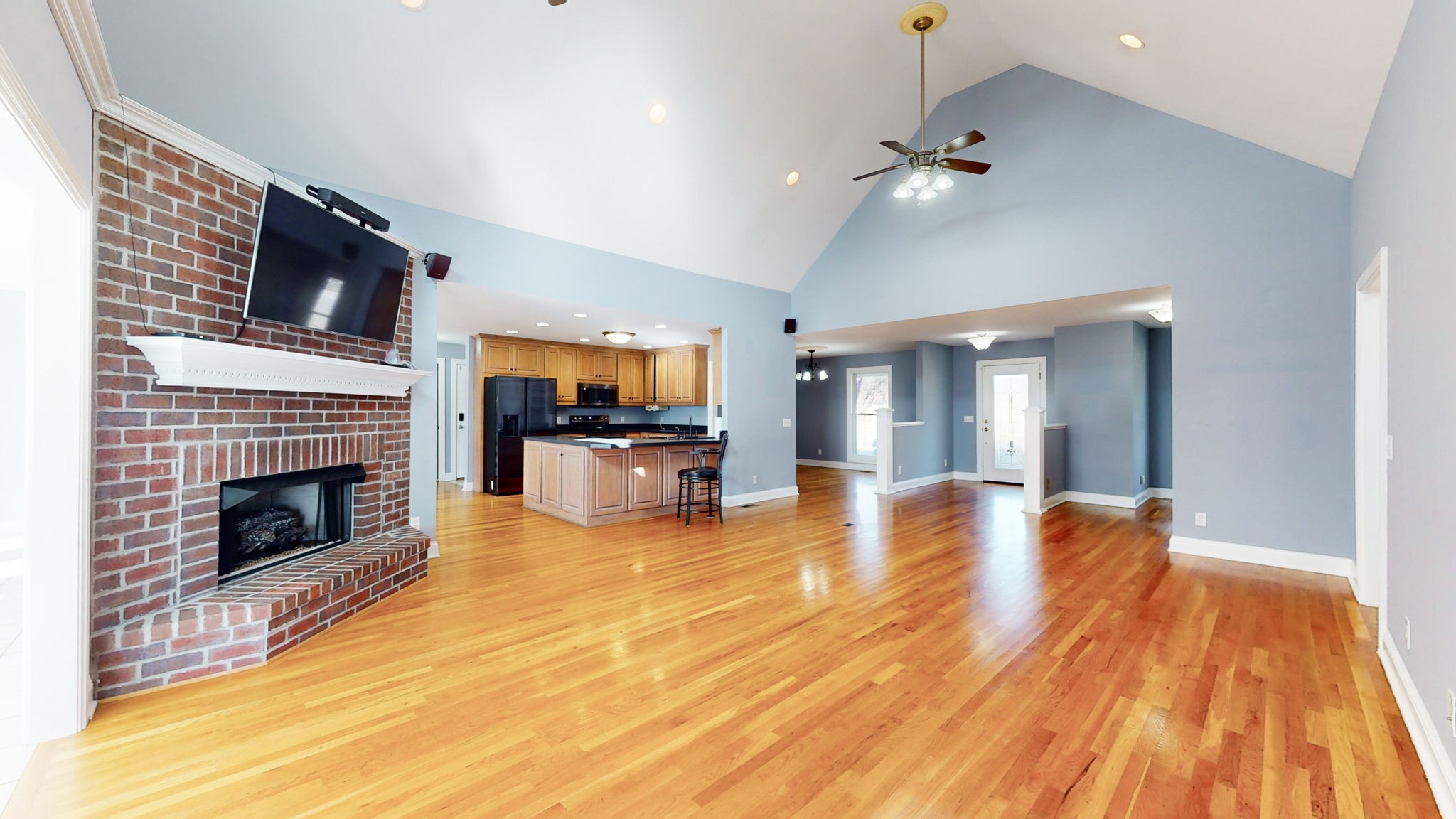 3086 South Rutland Road Mount Juliet, TN 37122 - Photo 8 of 69 a view of livingroom with kitchen island and fireplace