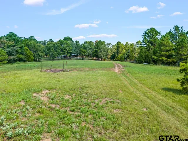 a view of a golf course with a trees