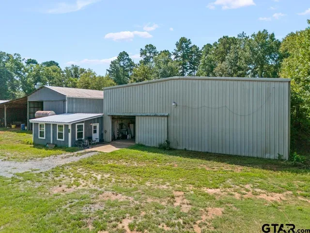 an outdoor space with garden view