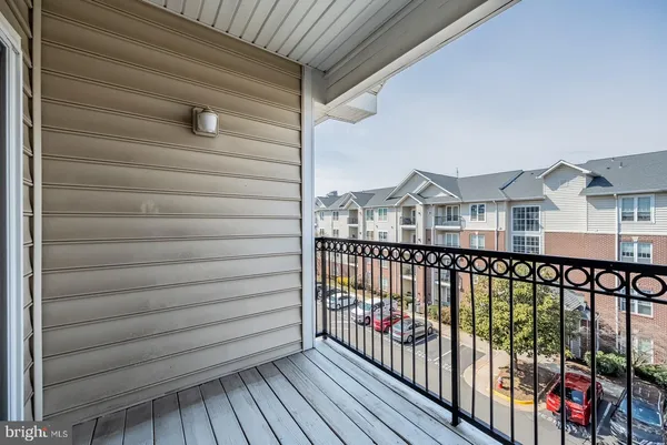 a view of wooden balcony