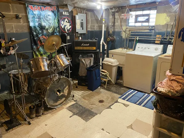 a storage room with washer and dryer