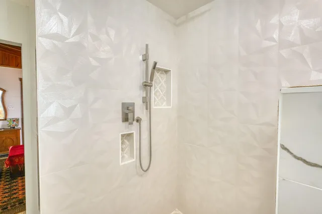 a bathroom with a shower