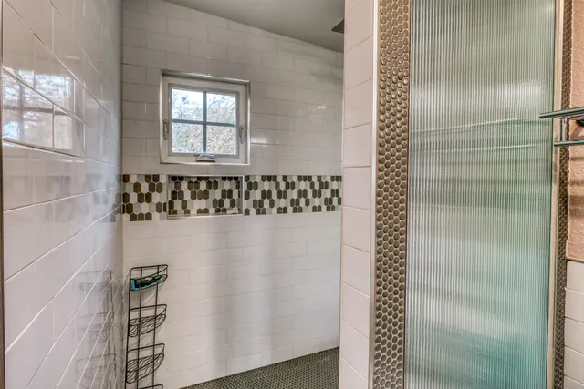 a bathroom with a shower