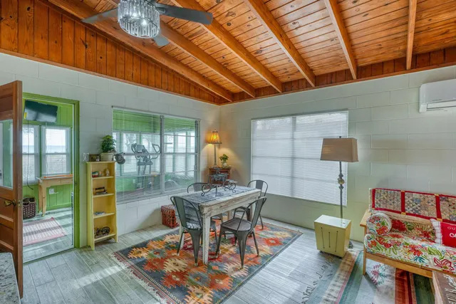 a living room with furniture