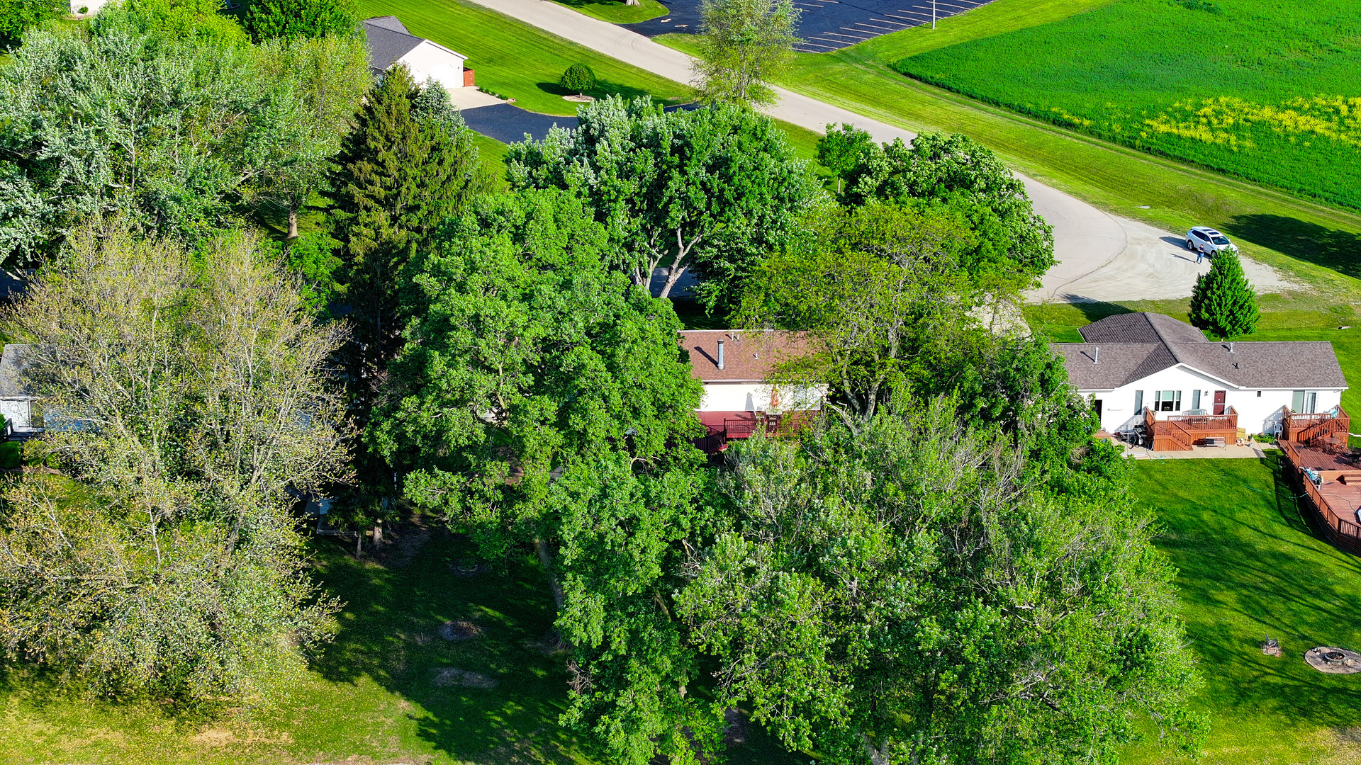 12892 Lawrence Road Sterling, IL 61081 - Photo 26 of 29 an aerial view of residential house with outdoor space and trees all around