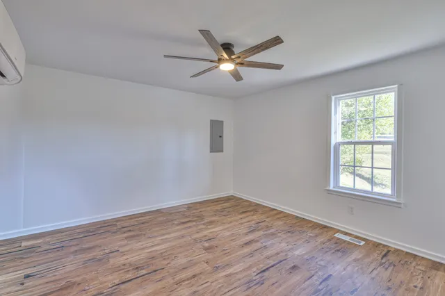 a view of a lake from a yard