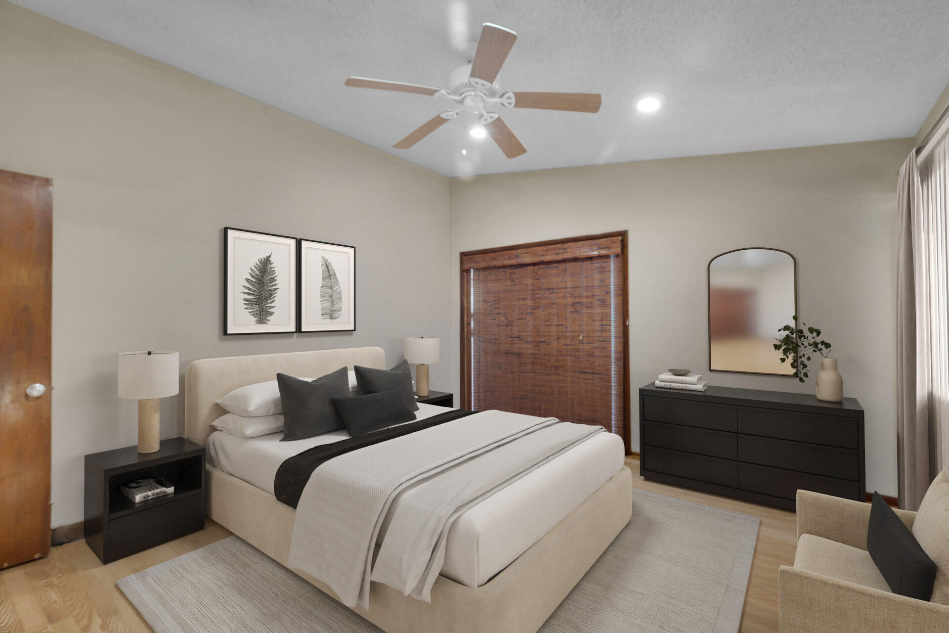 1614 Dennis Street Key West, FL 33040 - Photo 23 of 59 a bedroom with bed and wooden floor