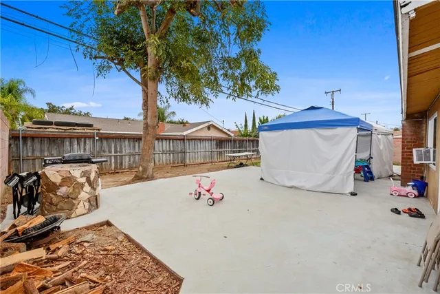 an outdoor space with patio