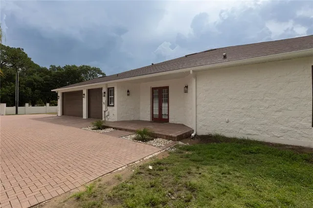 a backyard of a house