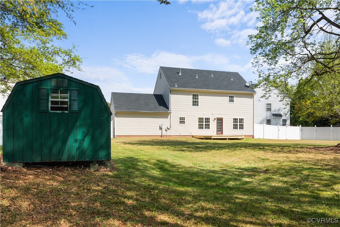 2605 Amherst Ridge Loop Colonial Heights, VA 23834 - Photo 19 of 20 Back of house with an outbuilding, a wooden deck,