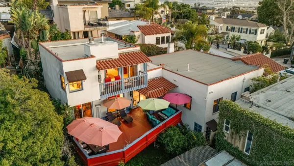 an aerial view of a house