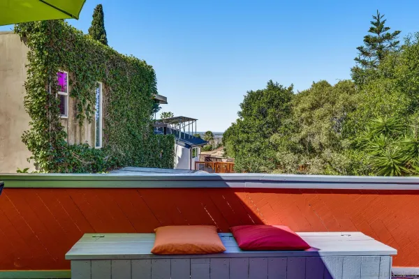 a view of outdoor space with seating area