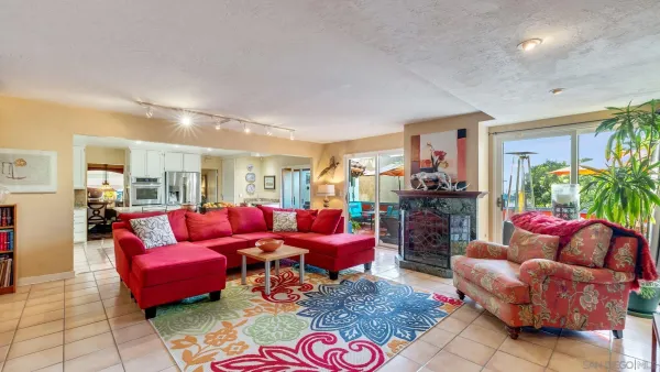 a living room with furniture and a couch