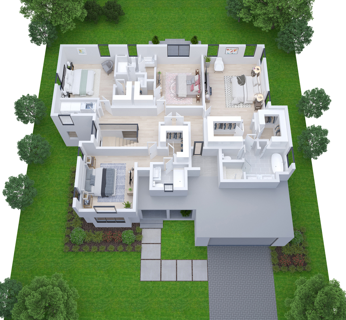 1031 Prairie Lawn Road Glenview, IL 60025 - Photo 3 of 11 an aerial view of a house with a garden