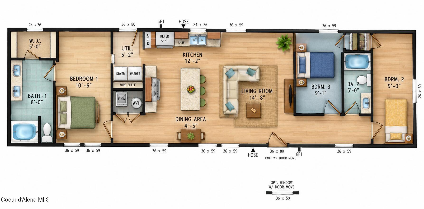 195 Davis Road Sagle, ID 83860 - Photo 21 of 22 Color Floor Plan