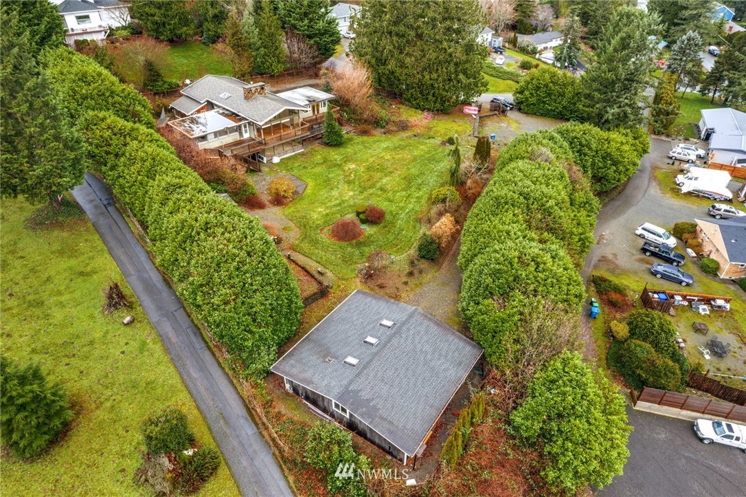 38131 Southeast 91st Street Snoqualmie, WA 98065 - Photo 39 of 40 an aerial view of a house with a garden and swimming pool
