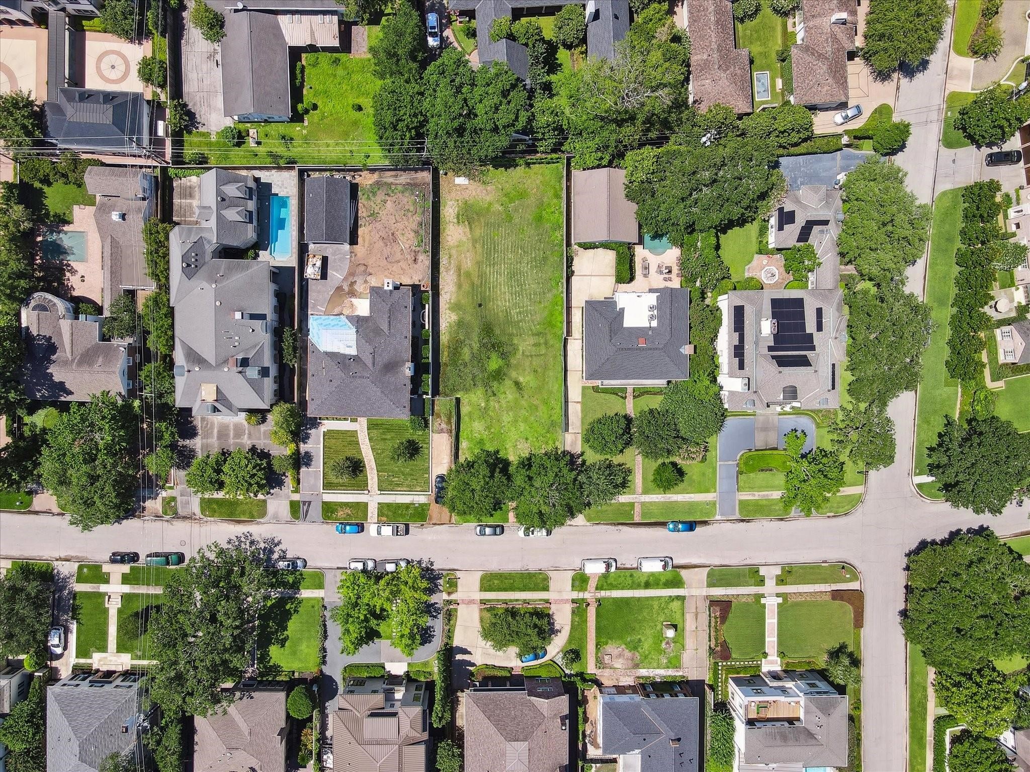 an aerial view of multiple house
