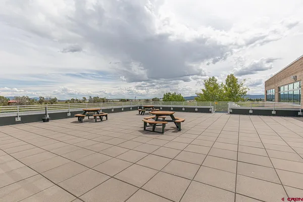 a view of terrace with seating space