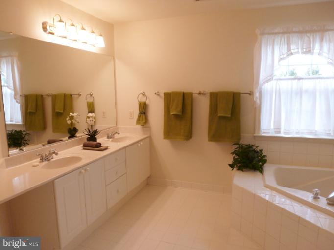 1999 Long Corner Road Mount Airy, MD 21771 - Photo 7 of 27 a bathroom with a double vanity sink a mirror and a bathtub
