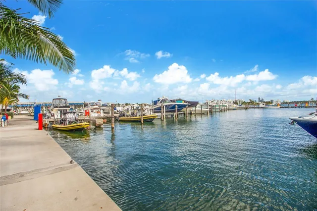 a view of a lake with boats