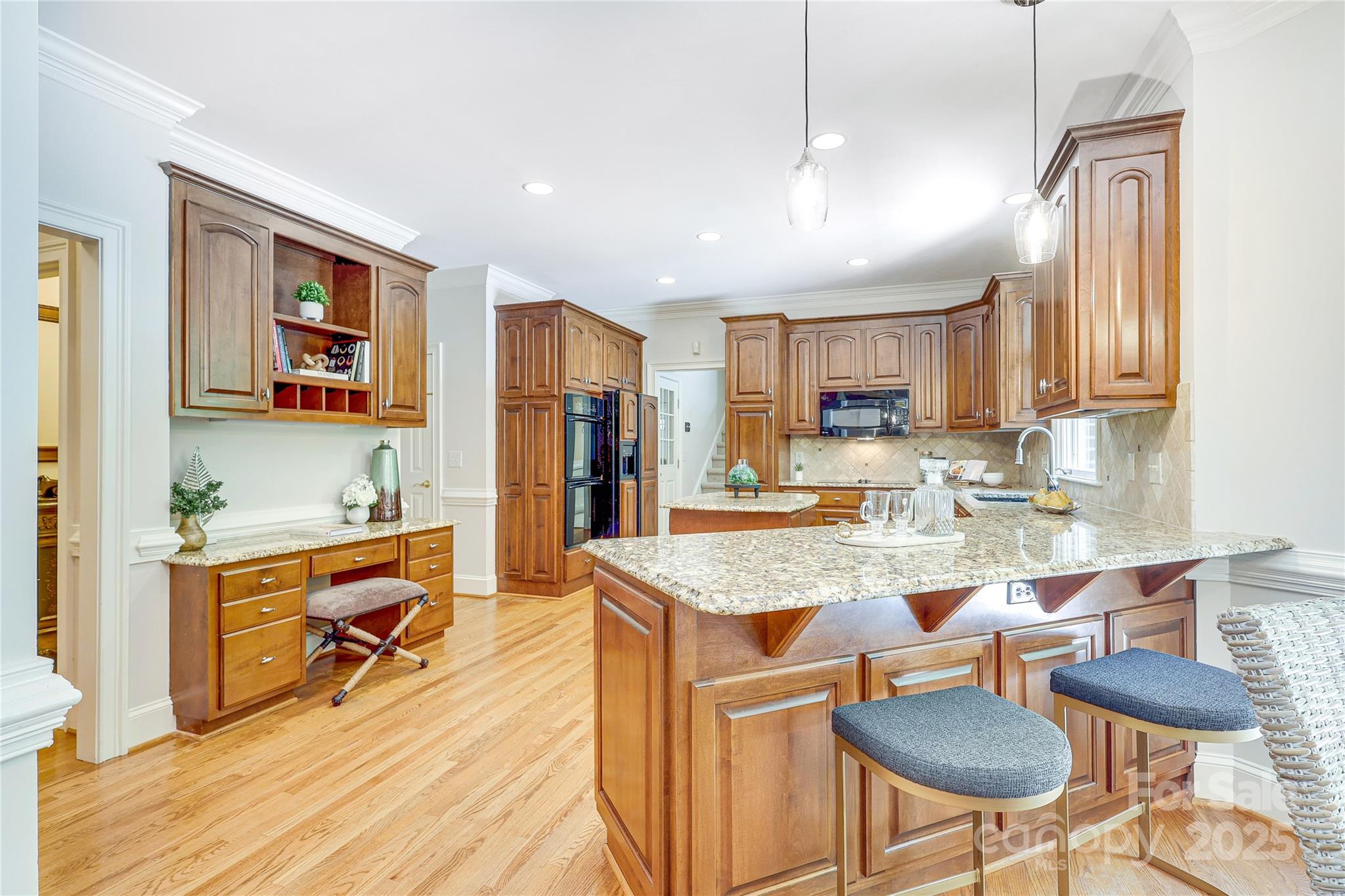 2500 High Ridge Road Charlotte, NC 28270 - Photo 12 of 47 a open dining room with kitchen island furniture a refrigerator and a dining table