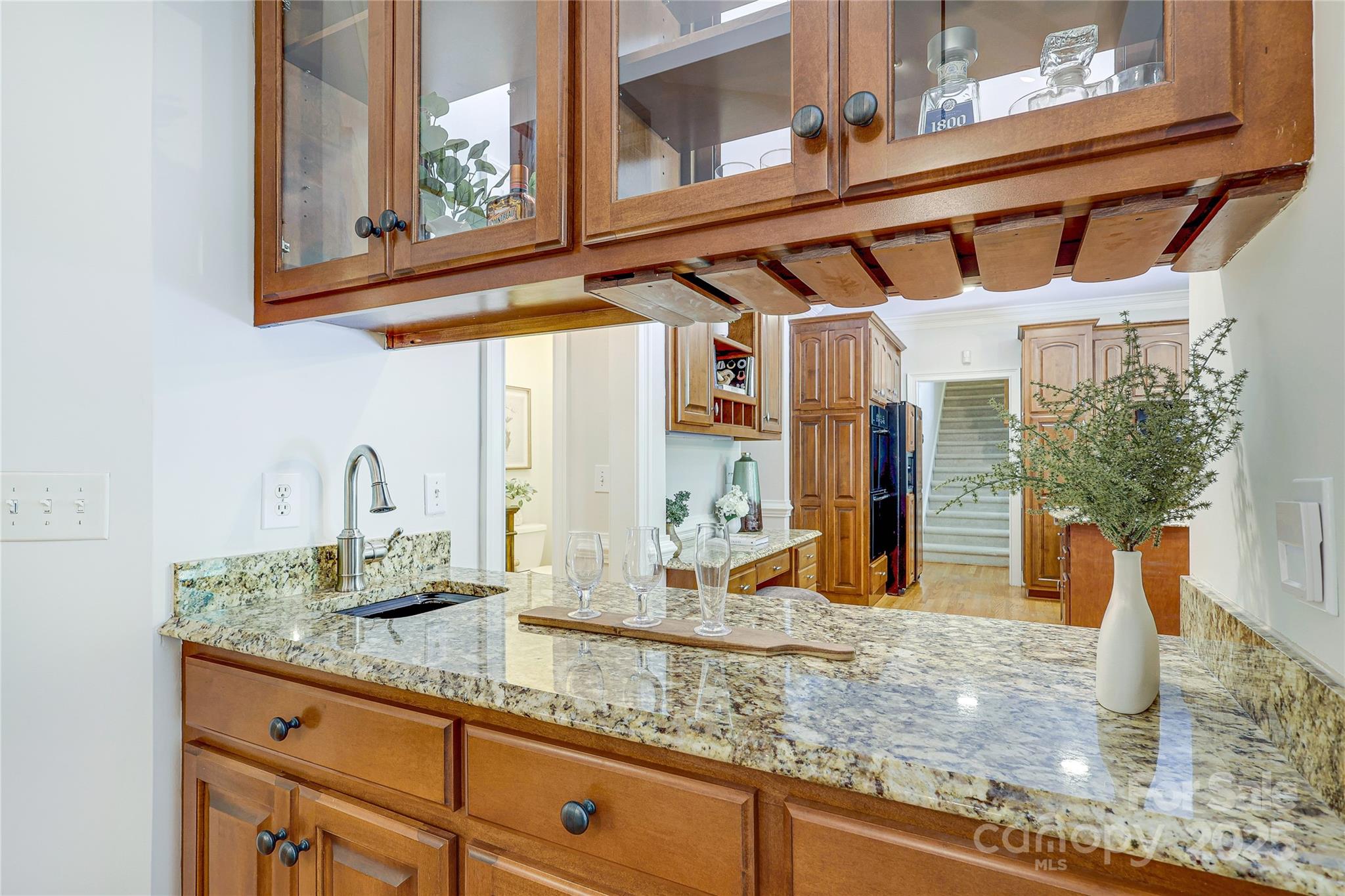 2500 High Ridge Road Charlotte, NC 28270 - Photo 20 of 47 a bathroom with a granite countertop sink and a large mirror