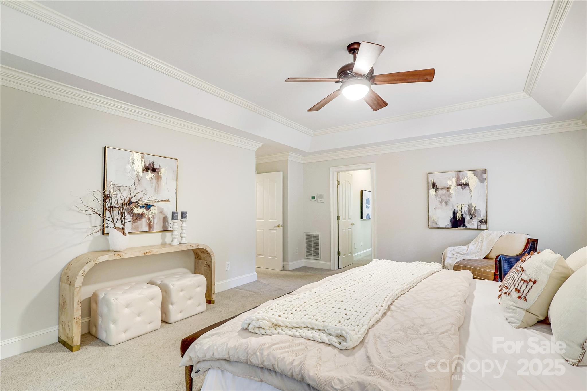 2500 High Ridge Road Charlotte, NC 28270 - Photo 23 of 47 a bedroom with a bed and ceiling fan