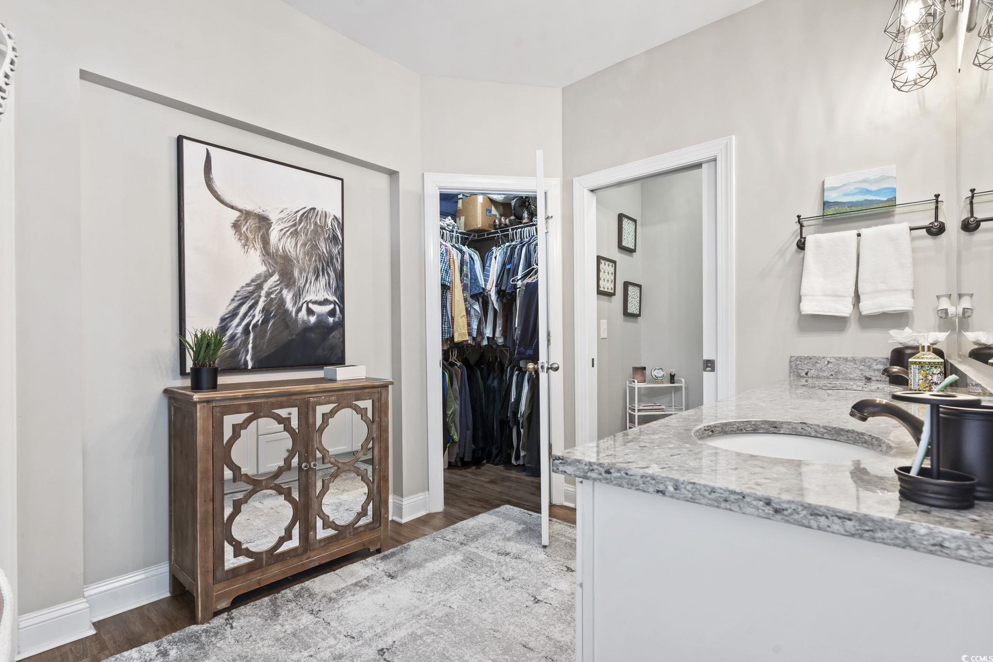 308 Turning Pines Loop Myrtle Beach, SC 29579 - Photo 18 of 33 Bathroom with vanity and hardwood / wood-style flo