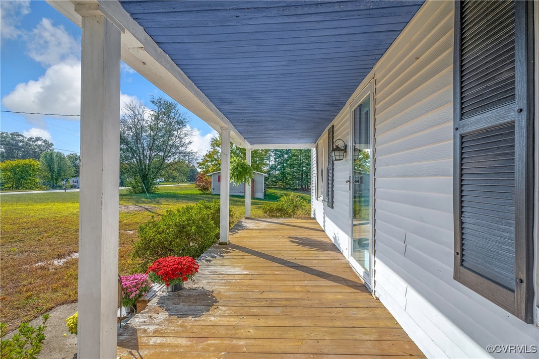 6405 King William Road Aylett, VA 23009 - Photo 6 of 40 Wooden terrace featuring a yard and a porch