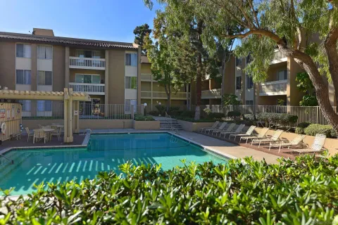 a tennis court with view
