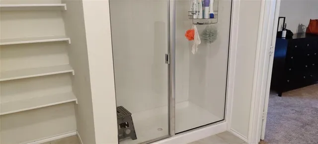 a bathroom with a shower