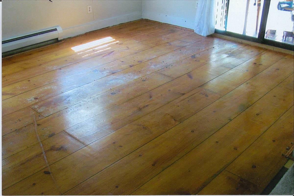 119 Cheney Woods Road Wells, ME 04090 - Photo 18 of 41 Wide Pine Floor under the Carpet in Den