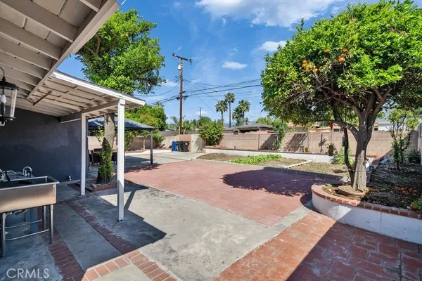 an outdoor space with seating