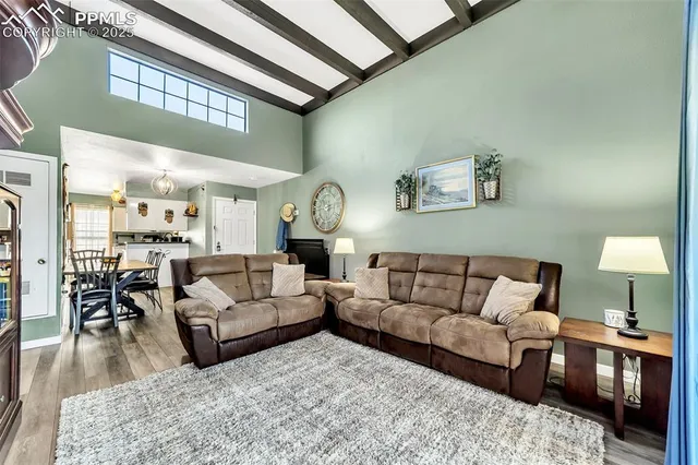 a living room with furniture and a couch