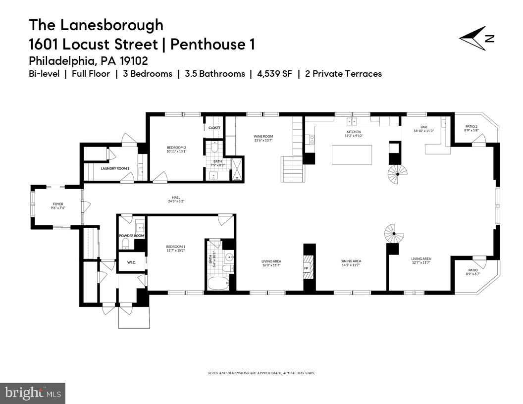 1601 Locust Street, Unit PH1 Philadelphia, PA 19102 - Photo 55 of 55 Floorplan Upper Level