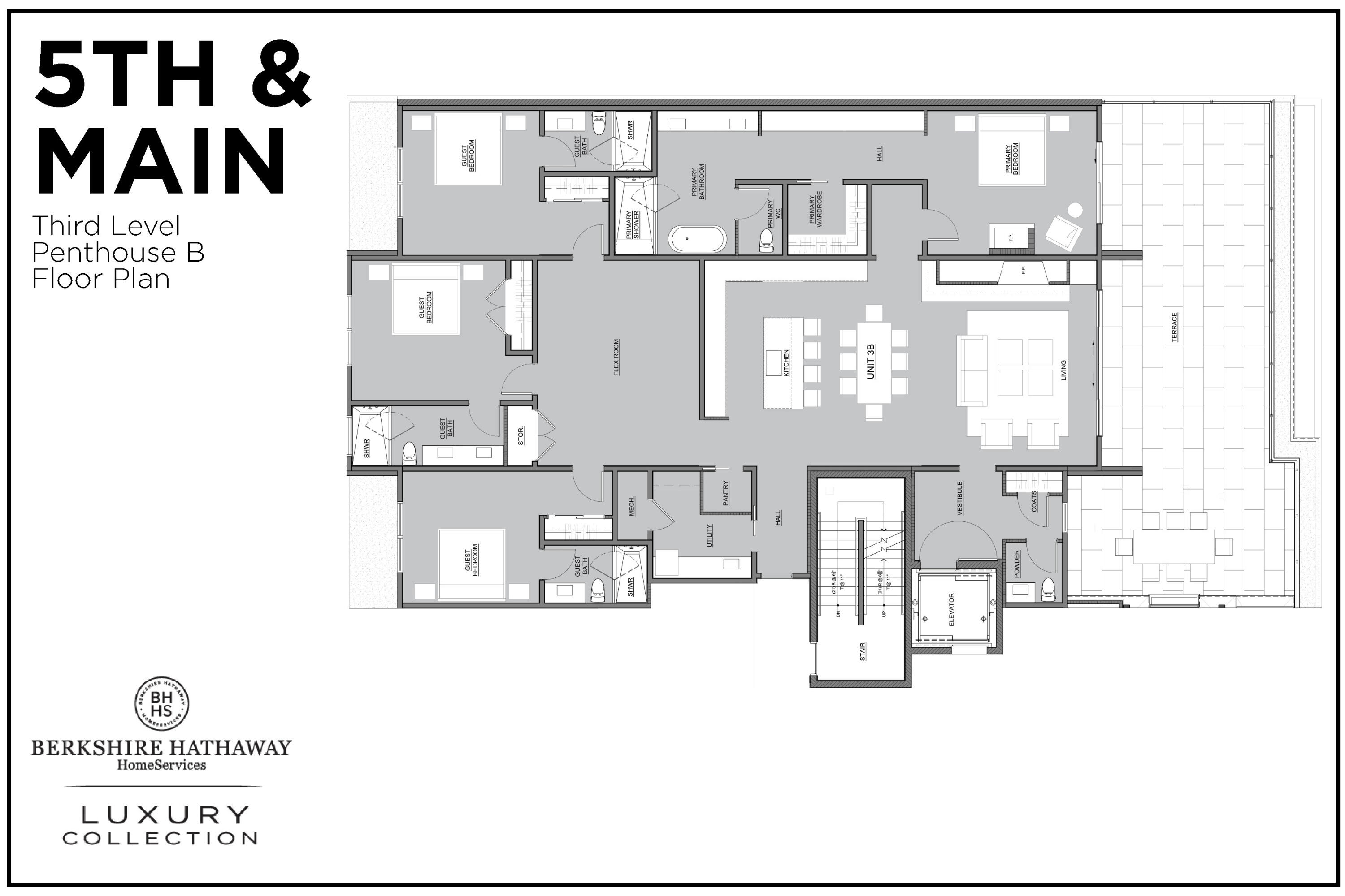 460 North Main Street, Unit 302 Ketchum, ID 83340 - Photo 23 of 23 Floor Plans Third Level Penthouse B