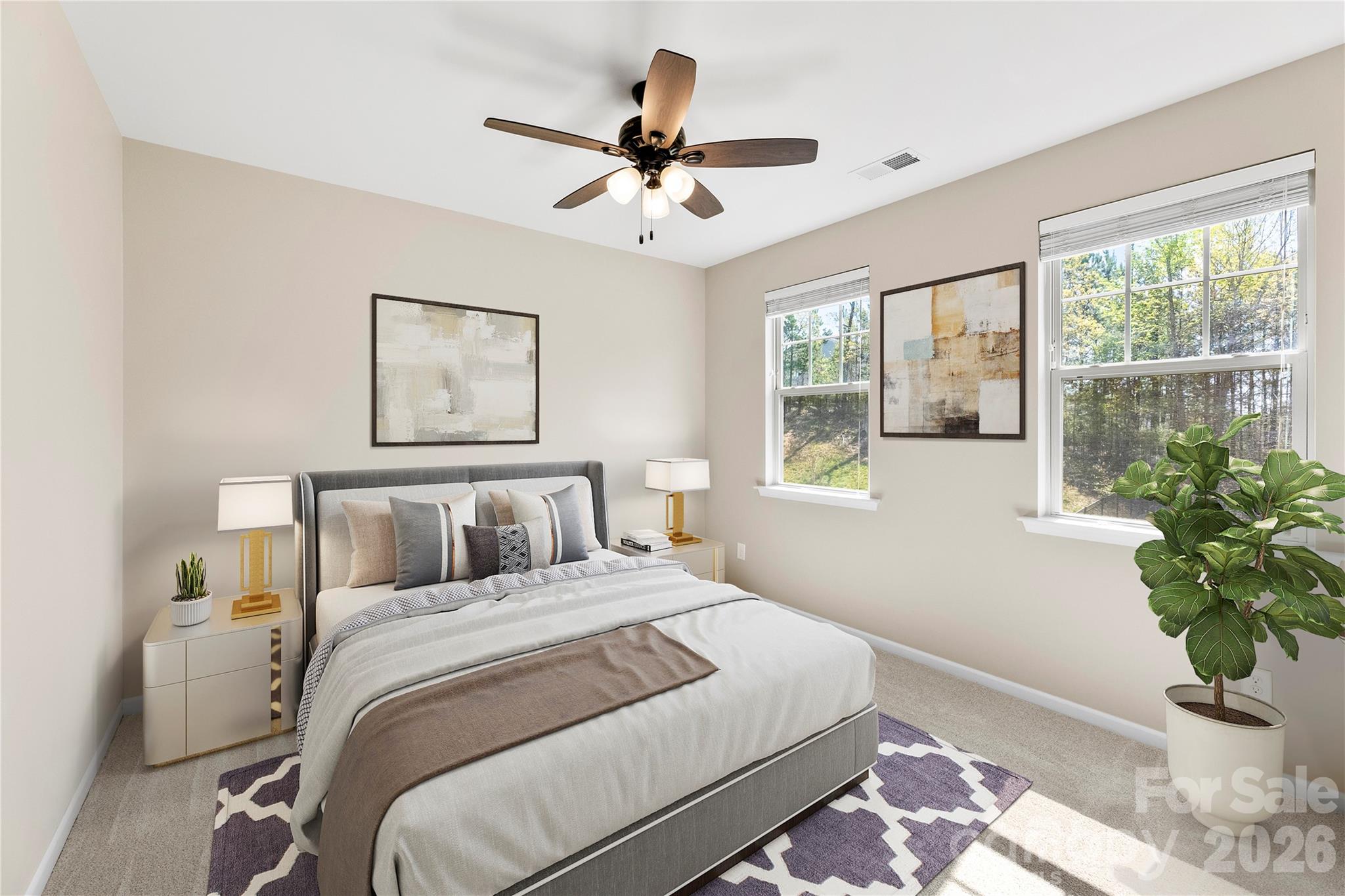 834 Spelman Drive Fort Mill, SC 29707 - Photo 14 of 48 a bedroom with a large bed and a potted plant