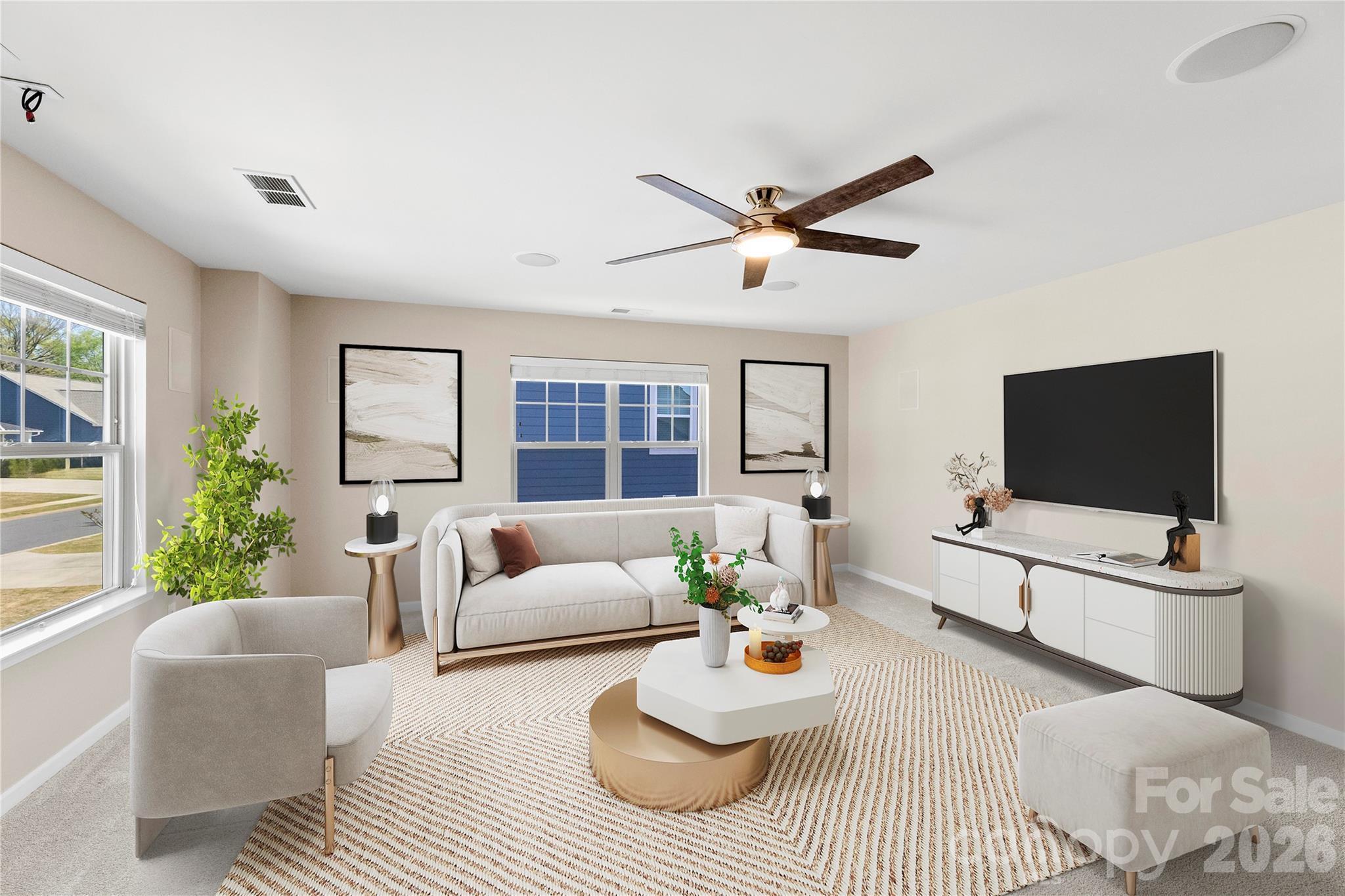 834 Spelman Drive Fort Mill, SC 29707 - Photo 19 of 48 a living room with furniture and a flat screen tv