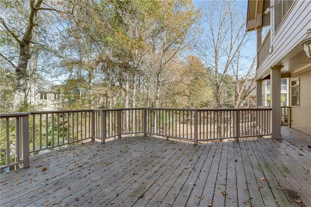 a view of a hallway with a chandelier