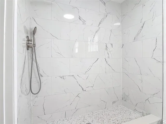 an empty room with a workbench